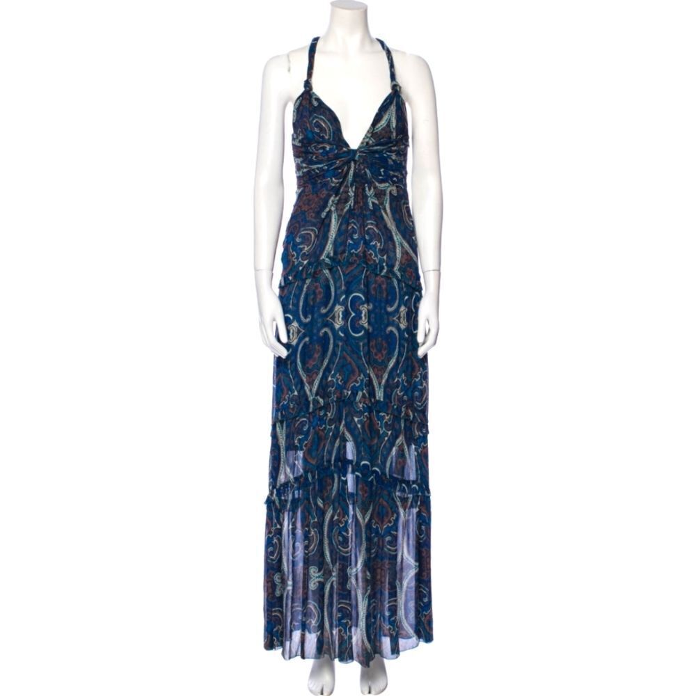 NWT Intermix Silk Long Evening Gown Dress Mury Paisley Size Petite